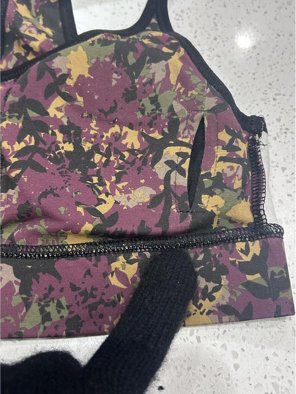 New! PACT |Organic frozen Blooms Racerback Bra SZ. XS - Picture 7 of 8